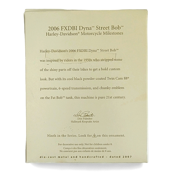 Hallmark Keepsake 2006 FXDBI Dyna Street Bob Harley Davidson Motorcycle Ornament - Picture 3 of 10